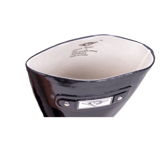 Women's Rubber Rain Boots, Wedge Wellies, Black - Picture 4 of 6